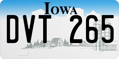 IA license plate DVT265