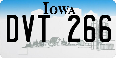 IA license plate DVT266