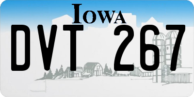 IA license plate DVT267