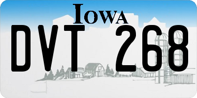 IA license plate DVT268