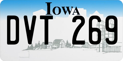 IA license plate DVT269