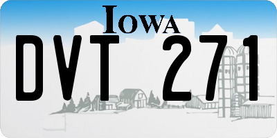 IA license plate DVT271