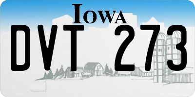 IA license plate DVT273