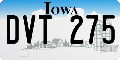 IA license plate DVT275