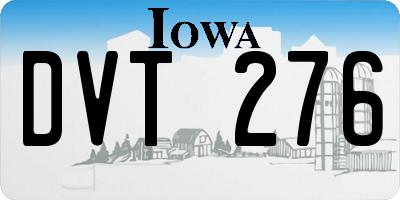 IA license plate DVT276
