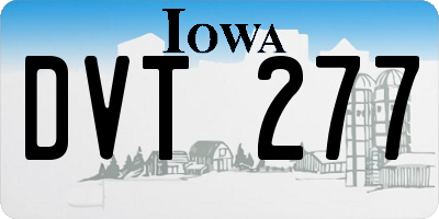 IA license plate DVT277