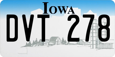 IA license plate DVT278