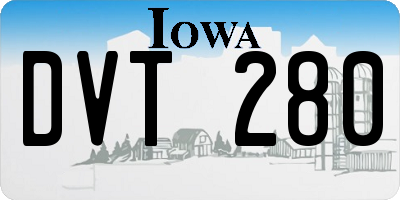IA license plate DVT280