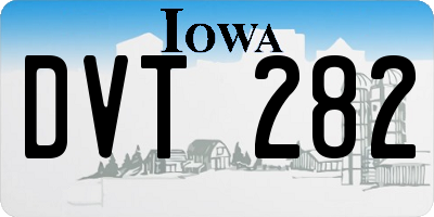 IA license plate DVT282