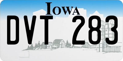 IA license plate DVT283