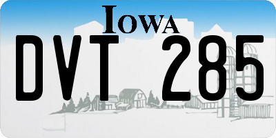 IA license plate DVT285