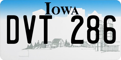 IA license plate DVT286