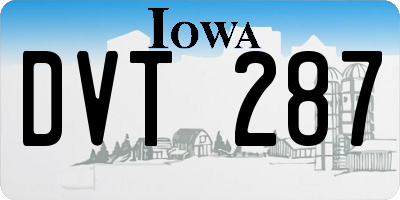 IA license plate DVT287