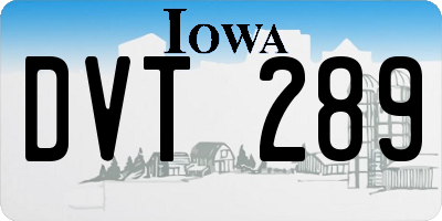 IA license plate DVT289