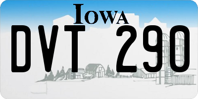 IA license plate DVT290
