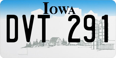 IA license plate DVT291