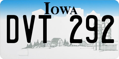 IA license plate DVT292