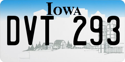 IA license plate DVT293