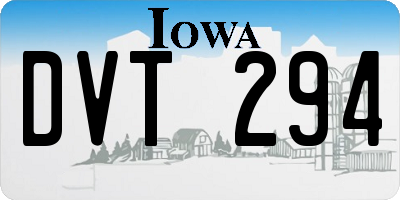 IA license plate DVT294