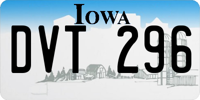 IA license plate DVT296