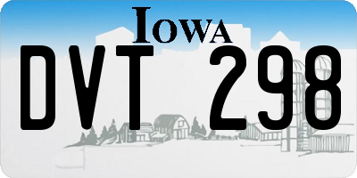 IA license plate DVT298