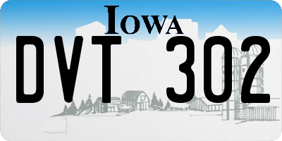 IA license plate DVT302