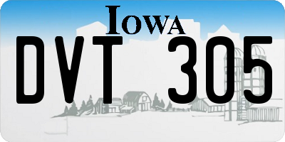 IA license plate DVT305