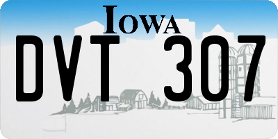 IA license plate DVT307