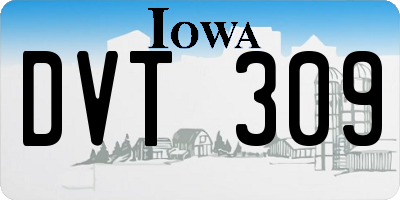 IA license plate DVT309