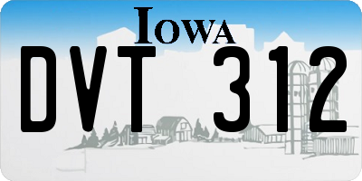 IA license plate DVT312