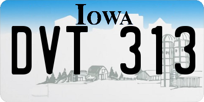 IA license plate DVT313