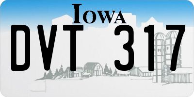 IA license plate DVT317