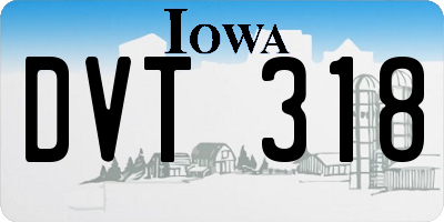 IA license plate DVT318