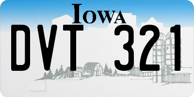 IA license plate DVT321