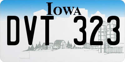 IA license plate DVT323