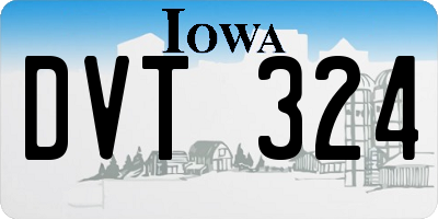 IA license plate DVT324