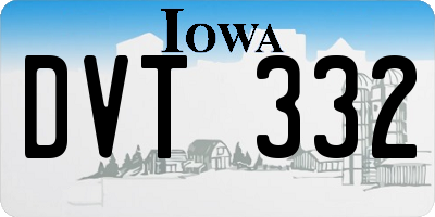 IA license plate DVT332