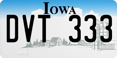 IA license plate DVT333