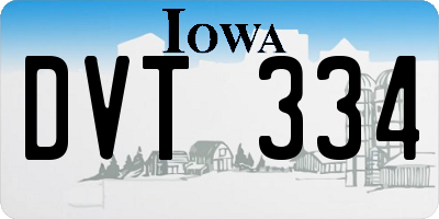 IA license plate DVT334