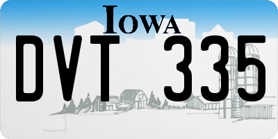 IA license plate DVT335