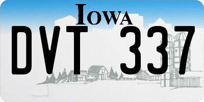 IA license plate DVT337
