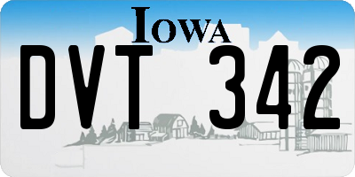 IA license plate DVT342