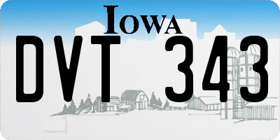 IA license plate DVT343