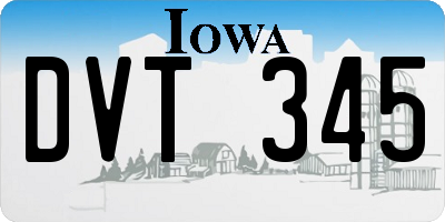 IA license plate DVT345