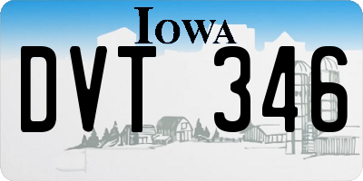 IA license plate DVT346