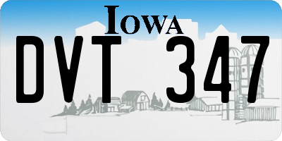 IA license plate DVT347