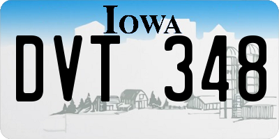 IA license plate DVT348