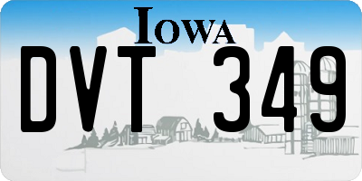 IA license plate DVT349
