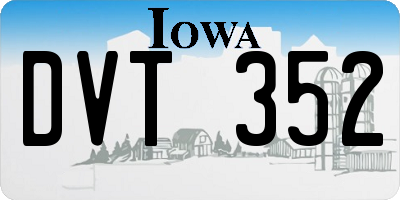 IA license plate DVT352