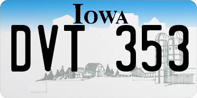 IA license plate DVT353